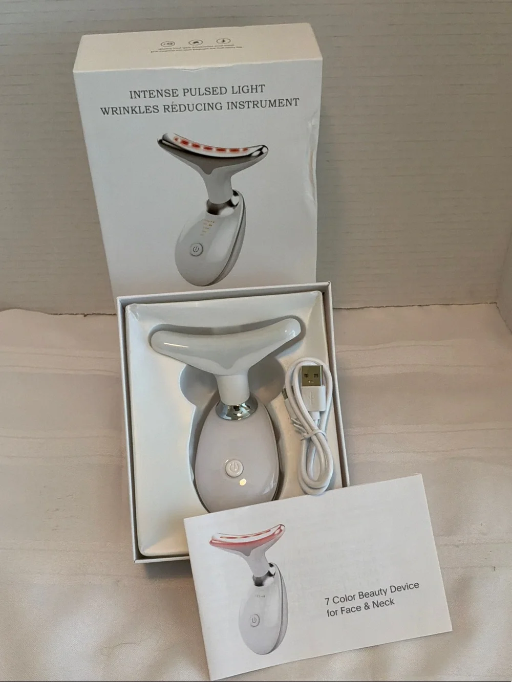 7-Color LED Face & Neck Wrinkle Reducer - White